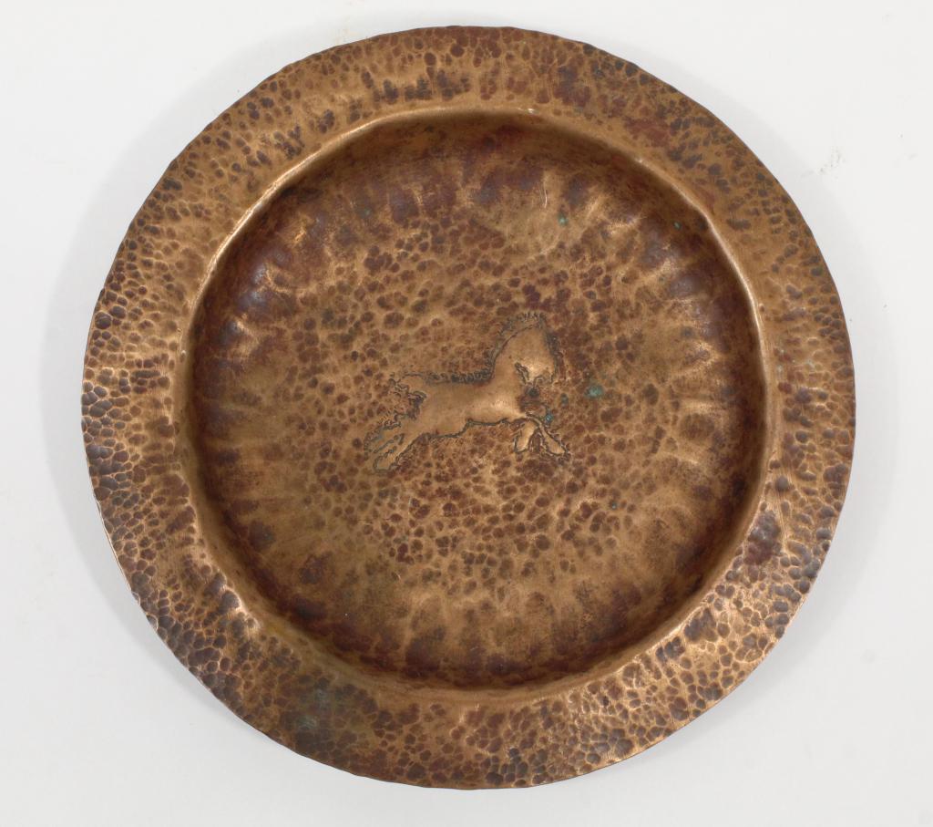 Arts and Crafts Era Hand-Hammered Copper Dish (1 of 4)