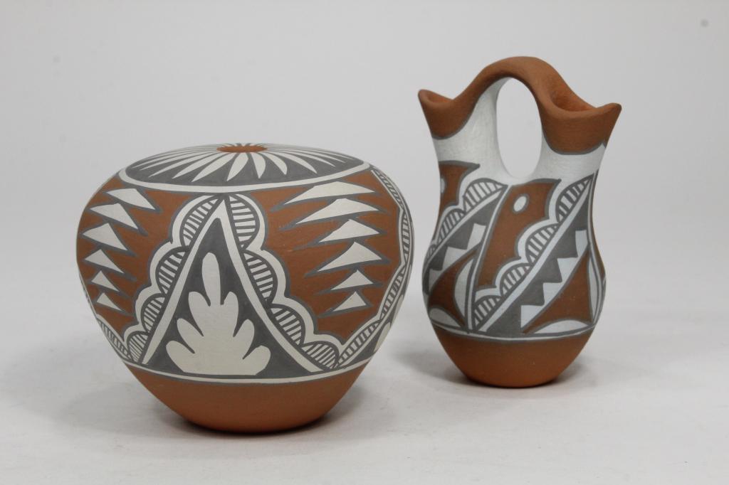 Mary Small Jemez Pueblo Pottery Seed Pot and Vase (1 of 4)