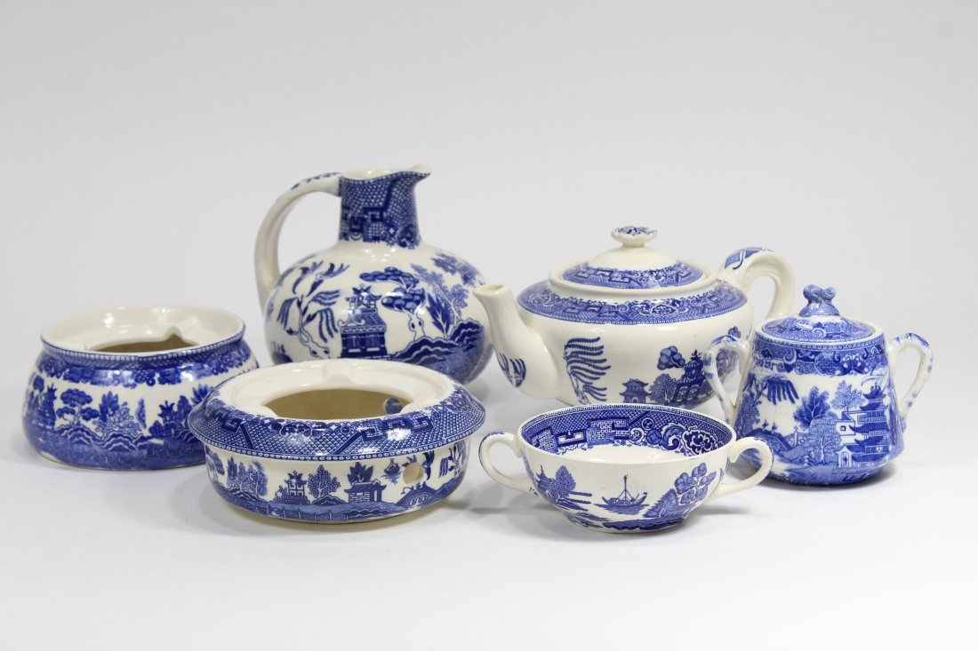 Mid-Century Willow Teapot, Pitcher and Warmers (1 of 7)