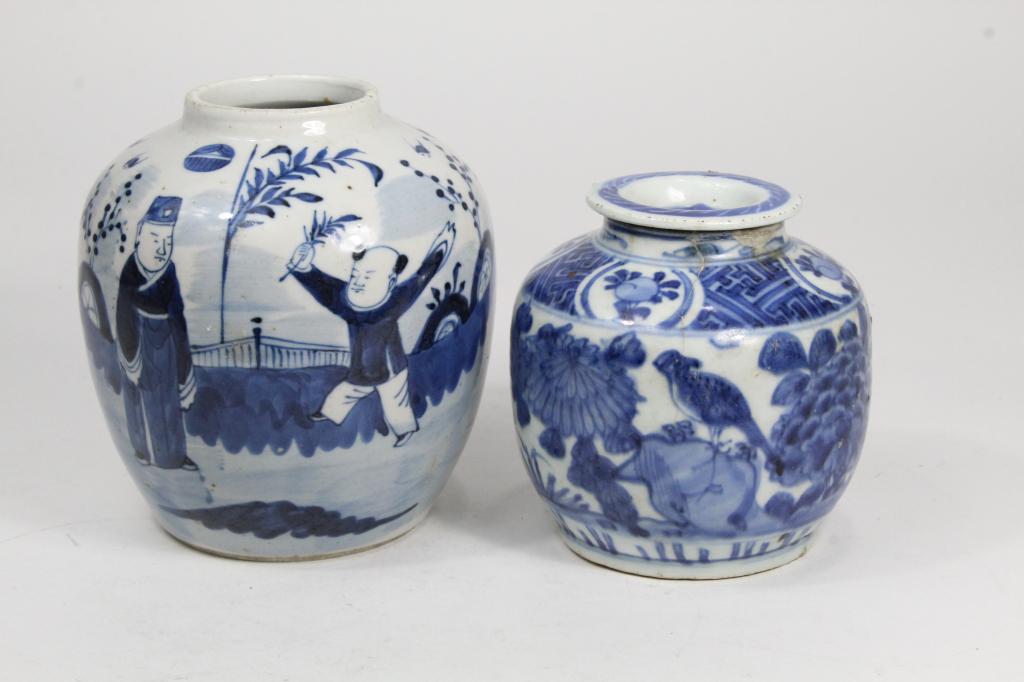 Antique Chinese Blue & White Jars (1 of 7)