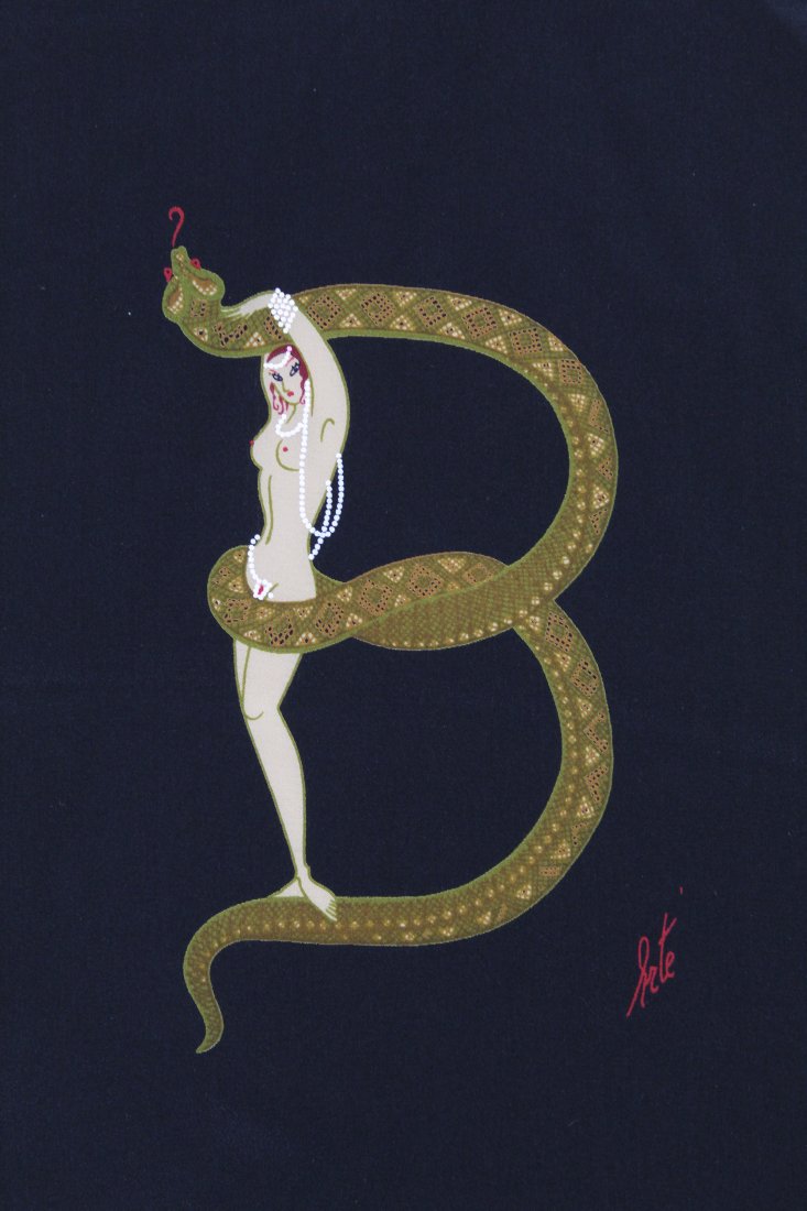 Erte Letter Design Silk Scarf (1 of 3)