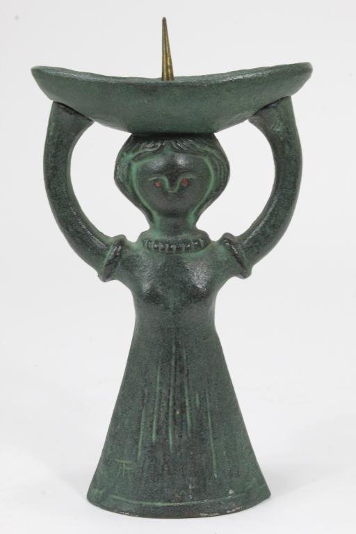 Verdigris Metal Candlestick Holder (1 of 6)