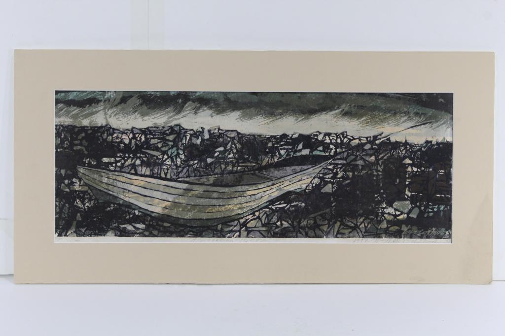 Mid-Century Pencil Signed Woodcut (1 of 6)