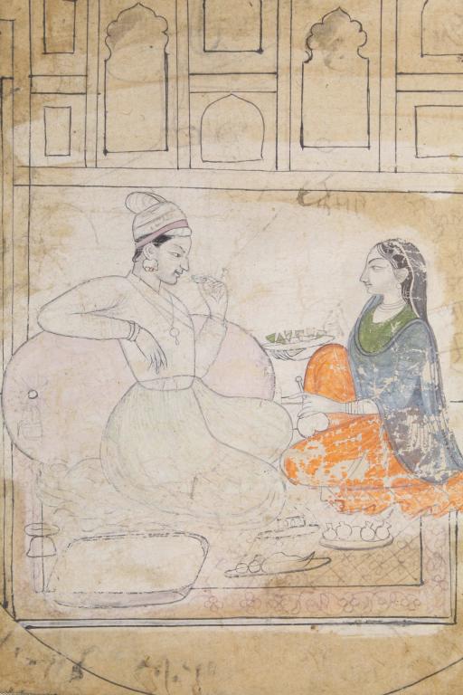 18c. Kangra Court Scene Mughal Indian Painting (1 of 4)