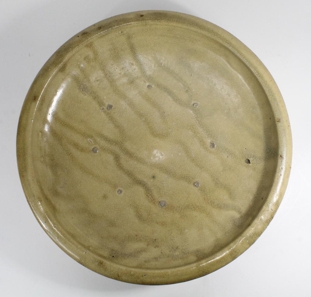 Japanese Yellow Seto Pottery Charger Meiji Edo (1 of 6)