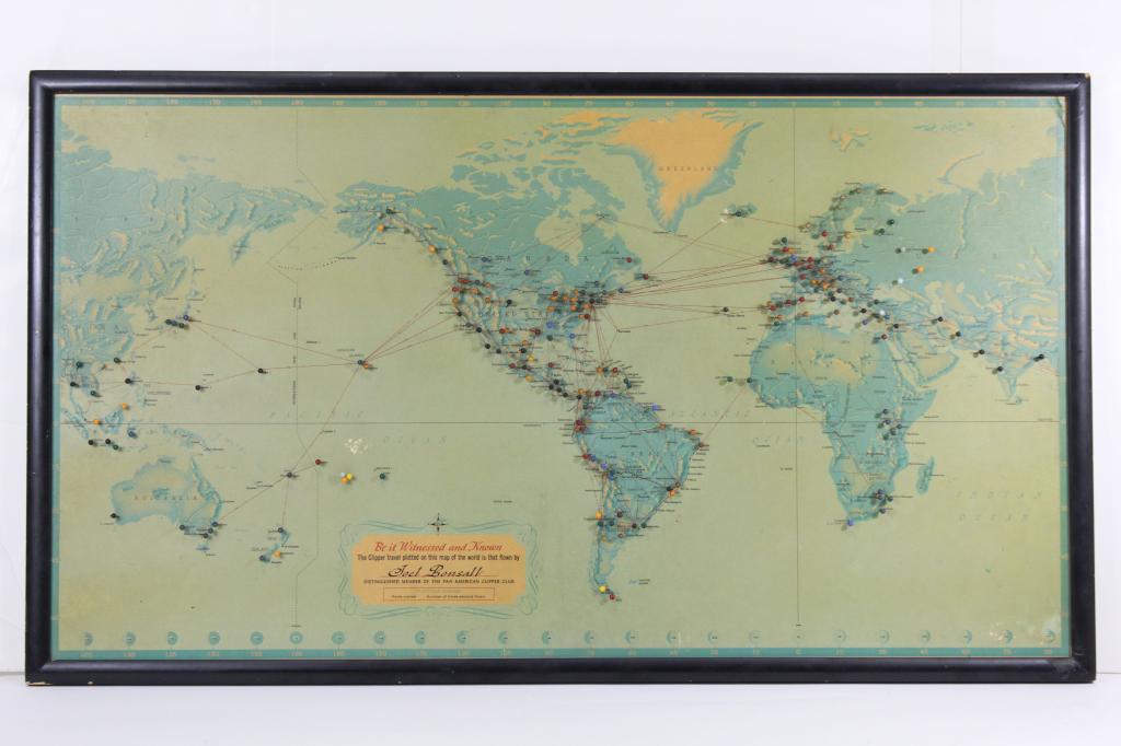 Pan American Clipper Club World Pushpin Map (1 of 8)