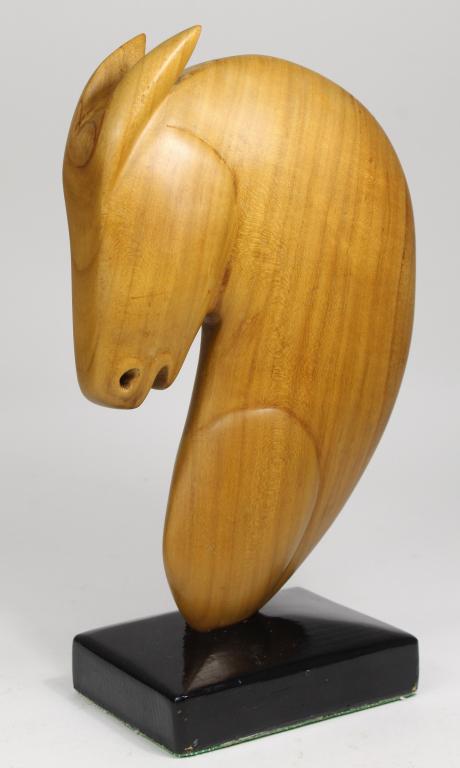 Vintage Modernist Carved Wood Horse Sculpture (1 of 6)