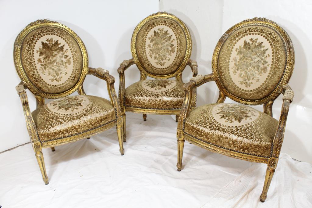 French Carved & Gilded Armchairs (1 of 14)