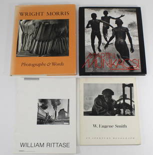 4 Monographs on Photographers: Rittase, Munkacsi: 4 monographs or catalogs featuring the work of W. Eugene Smith (Aperture 1969) Martin Munkacsi (Aperture 1992 1st Ed.) Wright Morris (1982) and a catalog of the work of William Rittase.