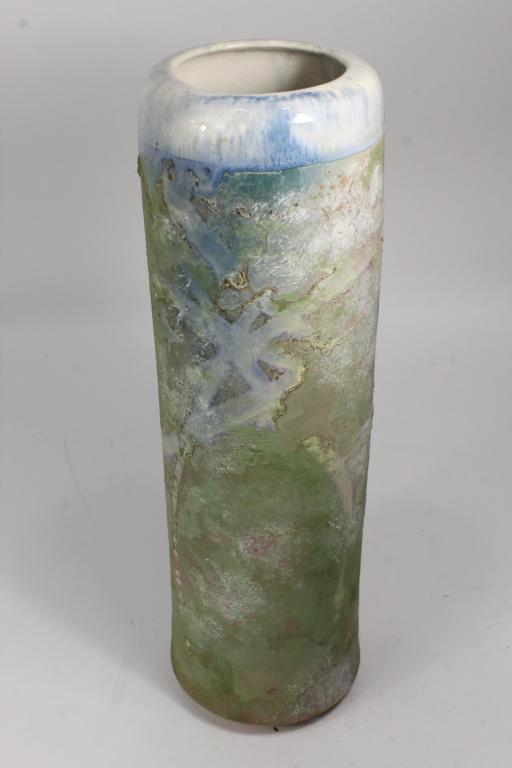 Tony Evans Raku Pottery Tall Cylinder Vase (1 of 6)