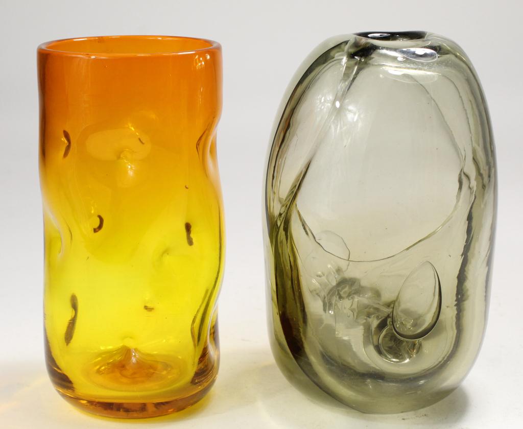 Two Mid Century Studio Art Glass Vases (1 of 6)