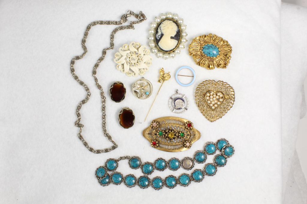 12 Pieces Of Costume Jewelry