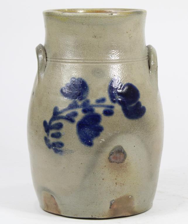 19th C. Stoneware Cobalt Decorated Crock (1 of 8)