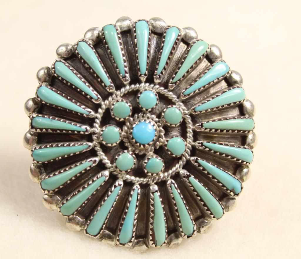 V. Wallace Zuni Turquoise & Sterling Ring (1 of 5)