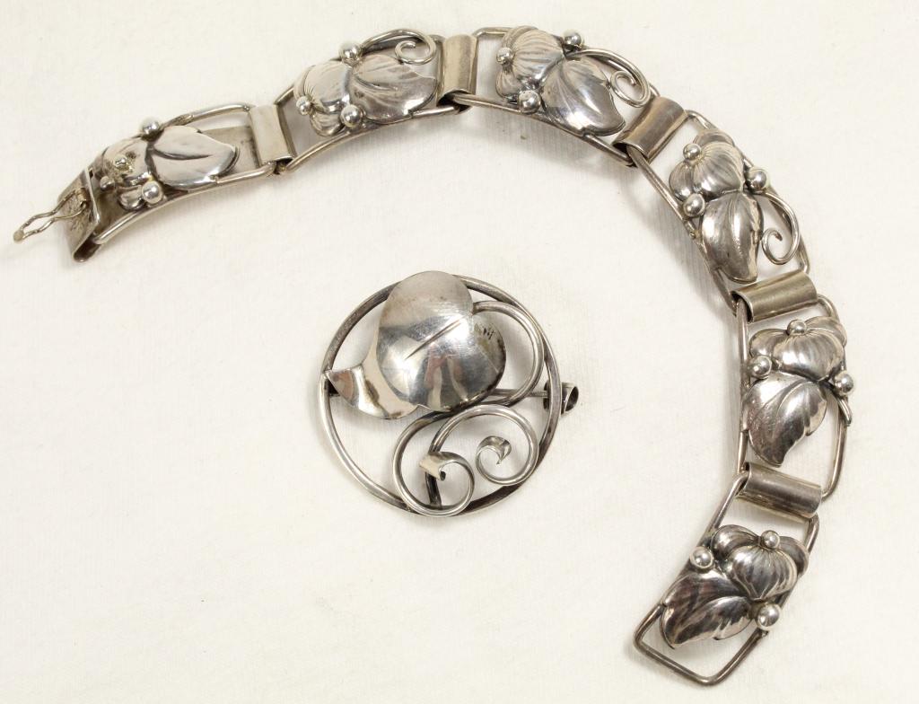 Modernist Scandinavian 830 Silver Bracelet & Pin (1 of 7)