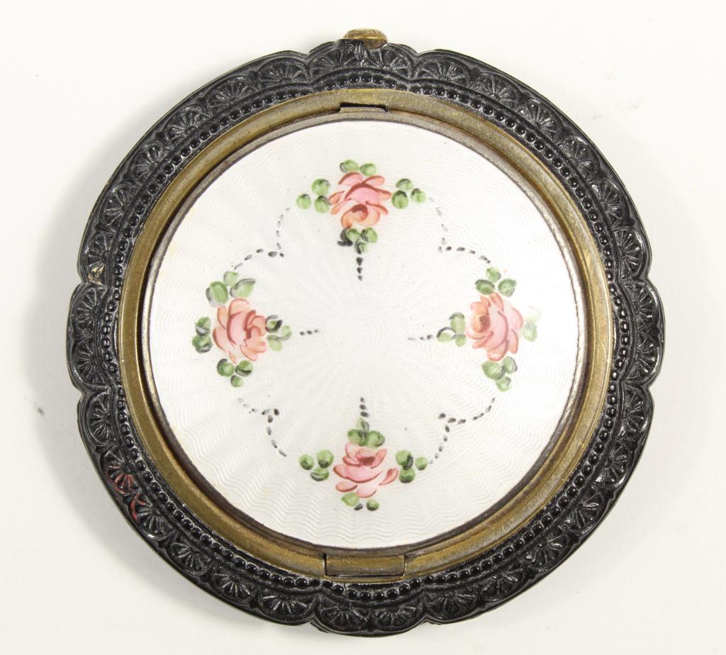 Antique French Enameled Lid Compact (1 of 6)