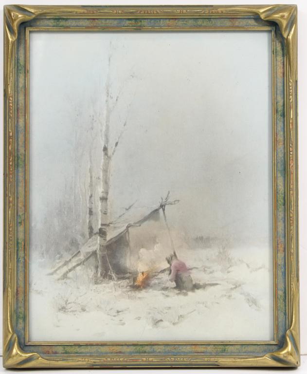 Antique Sydney Laurence Print in Bat Wing Frame (1 of 5)