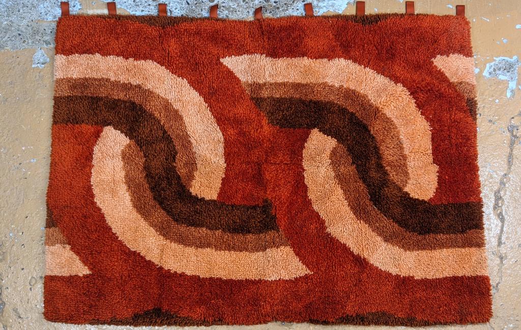70's Mod Hooked Panel Wall Hanging Rug (1 of 1)