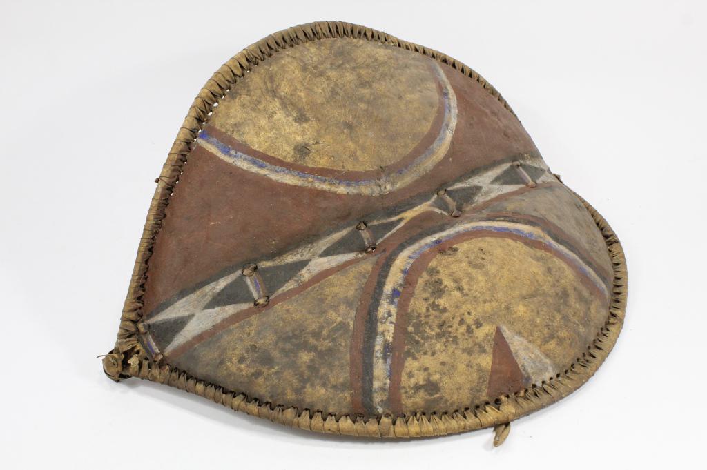 African Masai Leather Painted Shield Polychrome (1 of 1)