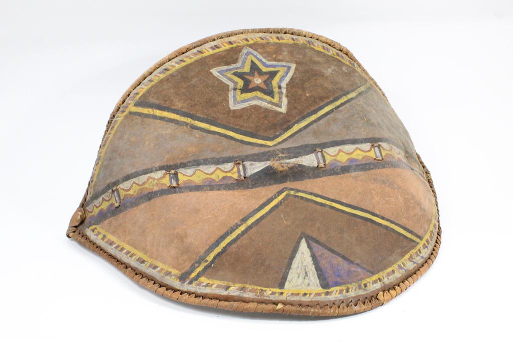 African Masai Leather Painted Shield Star Design (1 of 1)