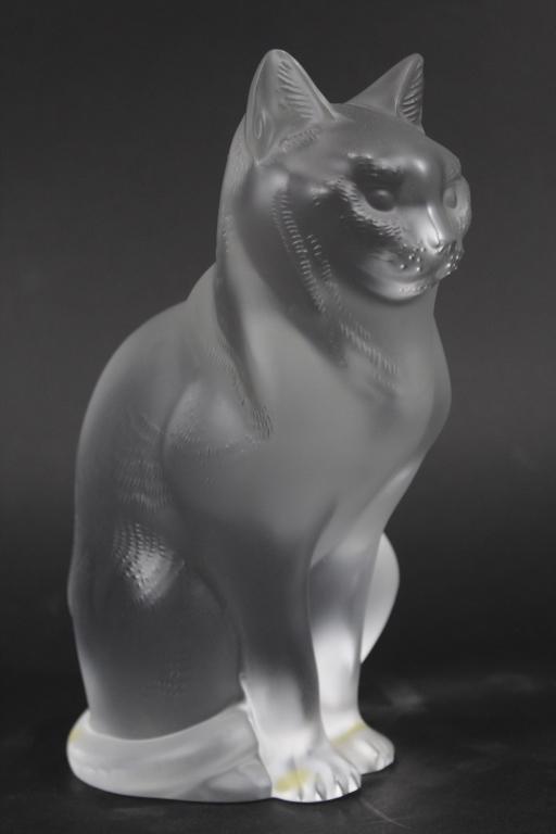 Lalique France Crystal Sitting Cat (1 of 6)