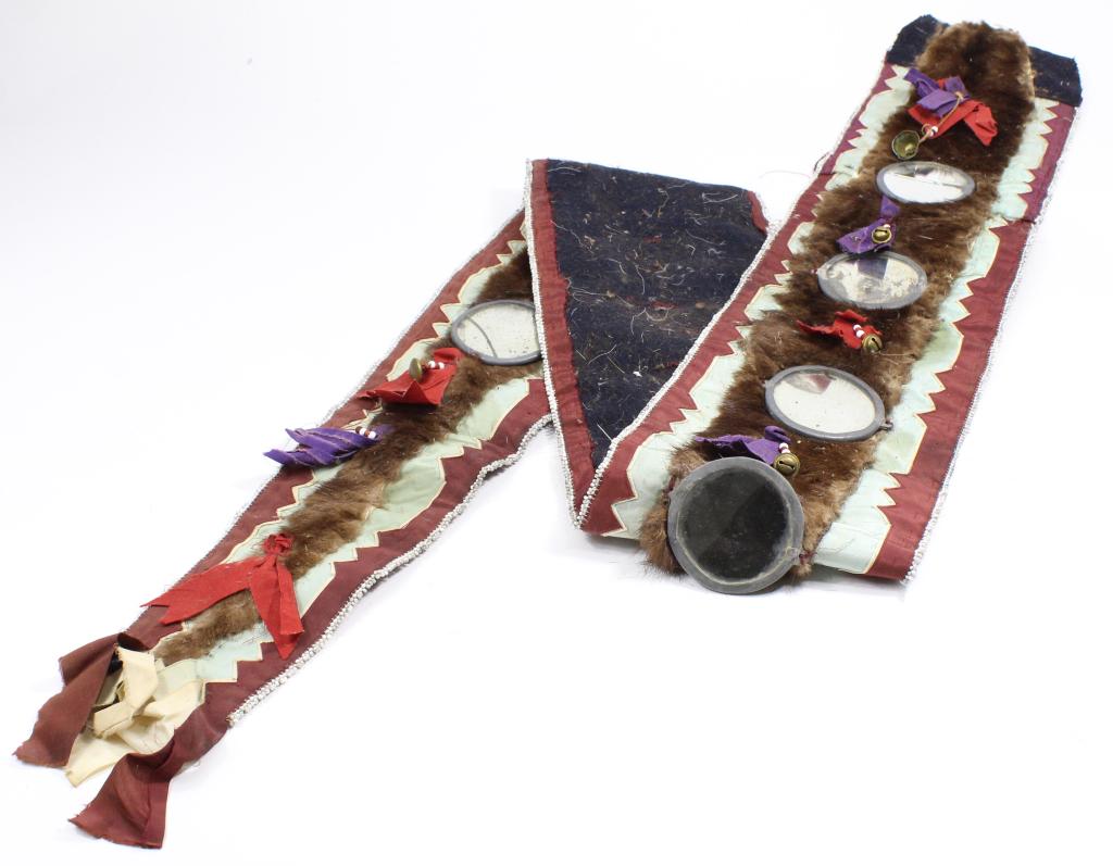 Plains Indian Fur Mirror Bead Breastplate Antique (1 of 5)