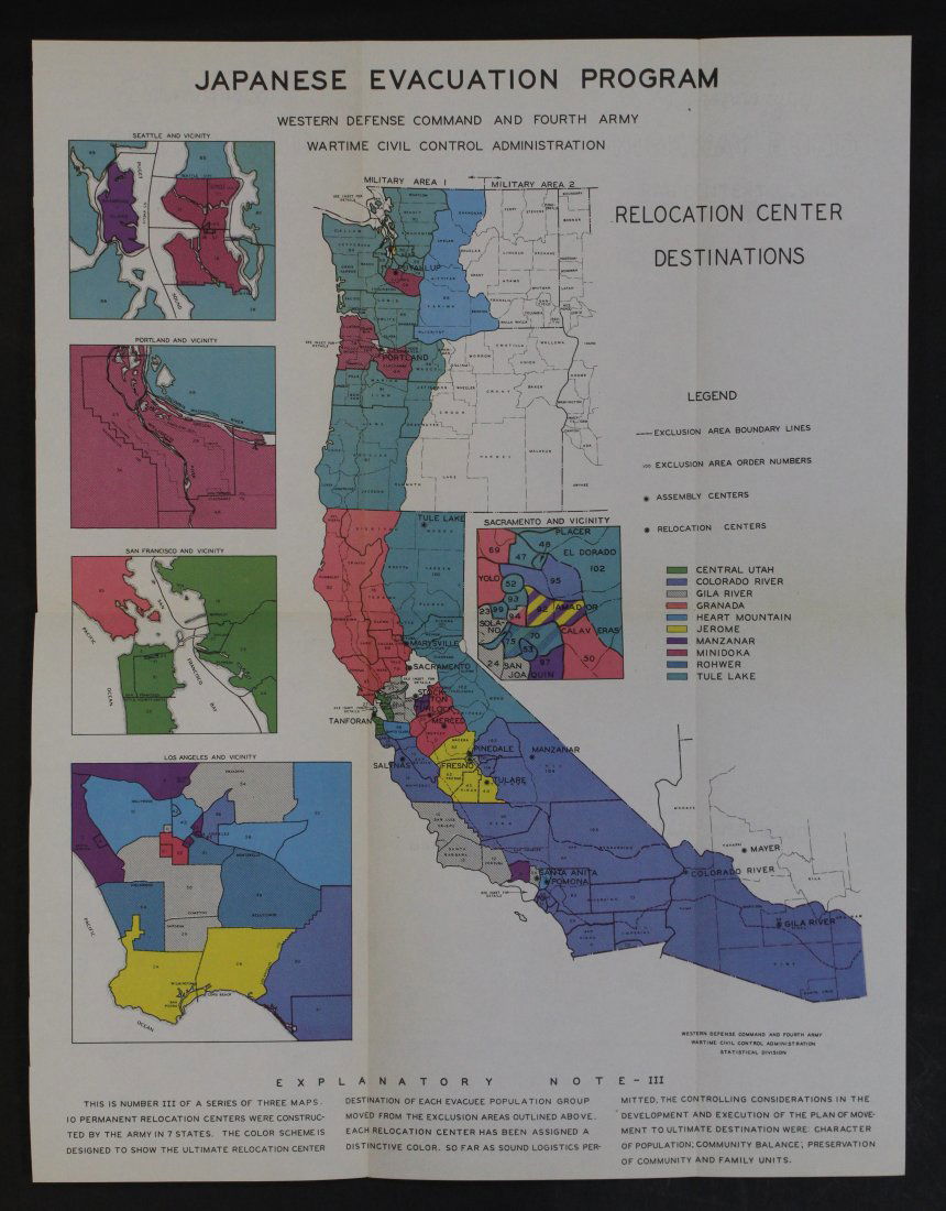 WWII Japanese Evacuation Program Map 1943 (1 of 8)
