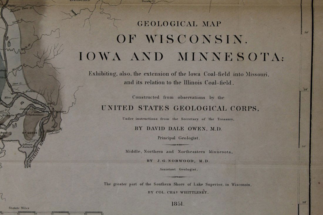 1851 Geological Map Wisconsin Iowa Minnesota (1 of 11)