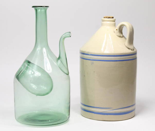 Vintage Italian Wine Decanter & Pottery Jug