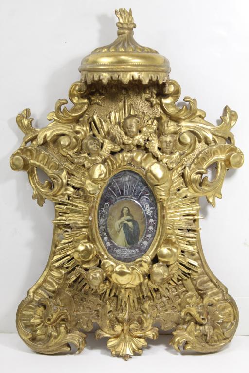 Antique Italian Carved & Giltwood Wall Plaque (1 of 13)