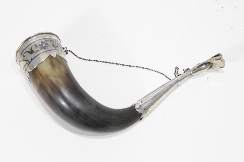 Soviet USSR Russian Niello Sterling Drinking Horn (1 of 9)