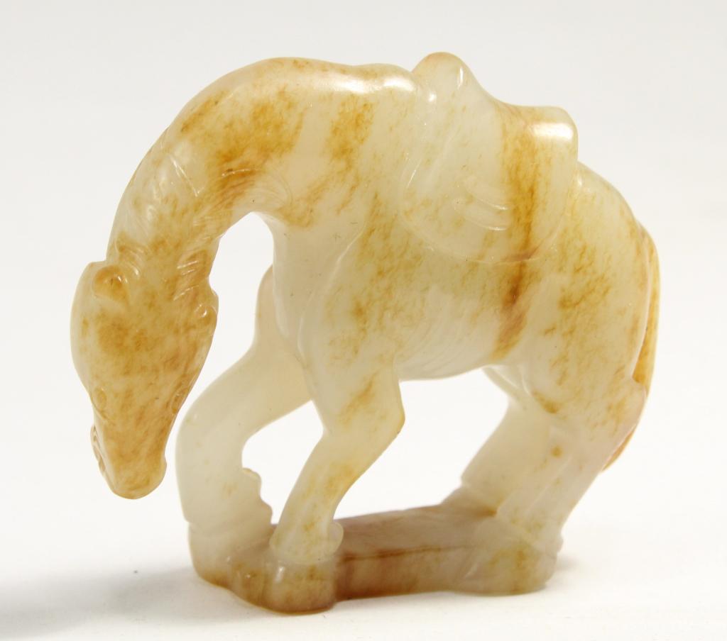 Qing White Jade Horse with Saddle (1 of 6)