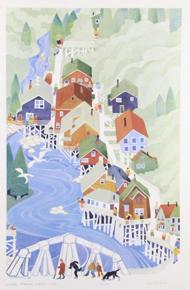 Rie Munoz Signed Litho "Creek Street Ketchikan" (1 of 5)