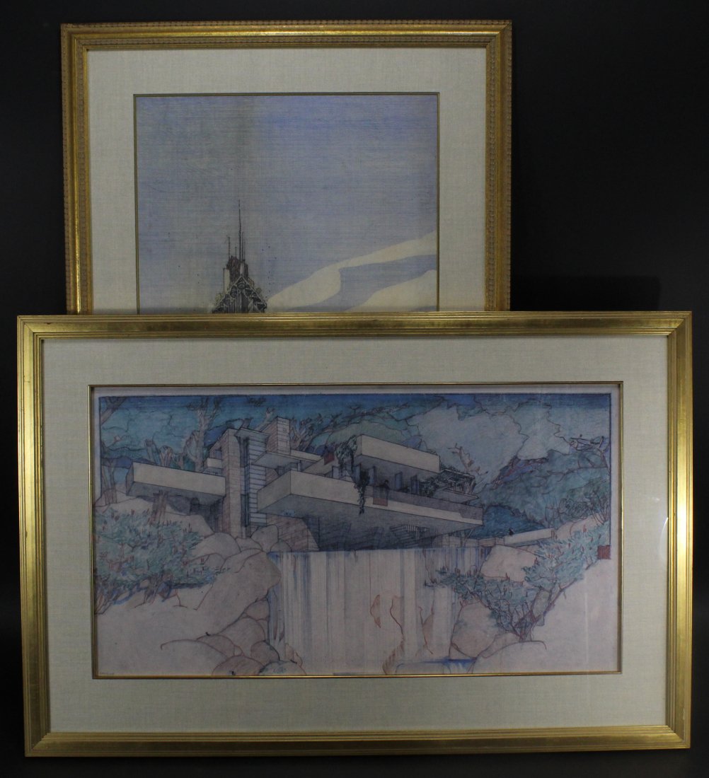 Two Frank Lloyd Wright Large Prints "Fallingwater" (1 of 8)