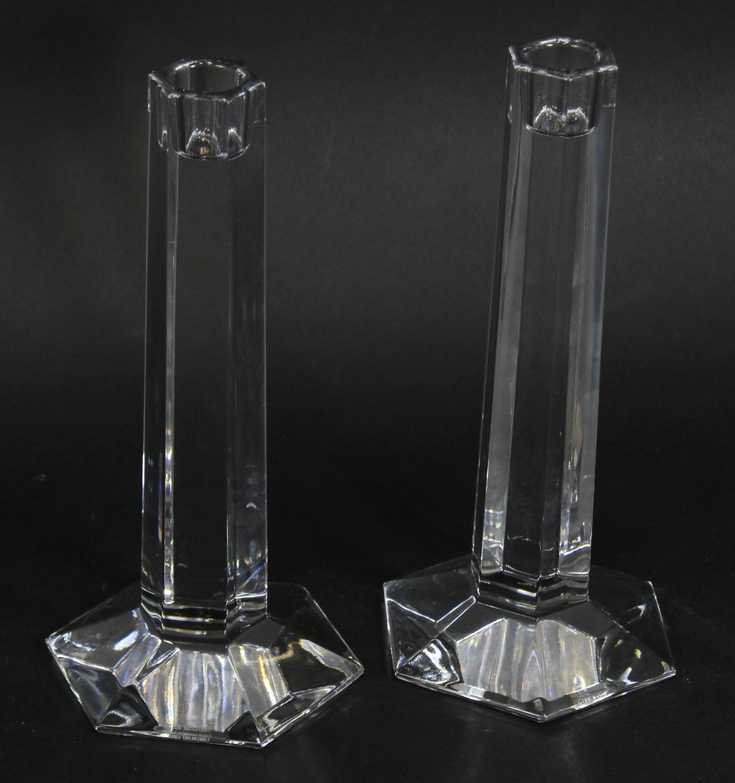 Pair Frank Lloyd Wright Crystal Candle Holders (1 of 3)