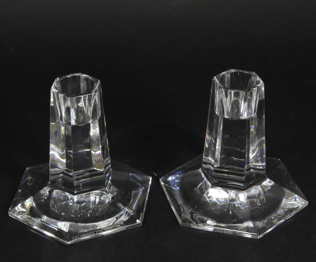Pair Frank Lloyd Wright Tiffany Co Candle Holders (1 of 4)