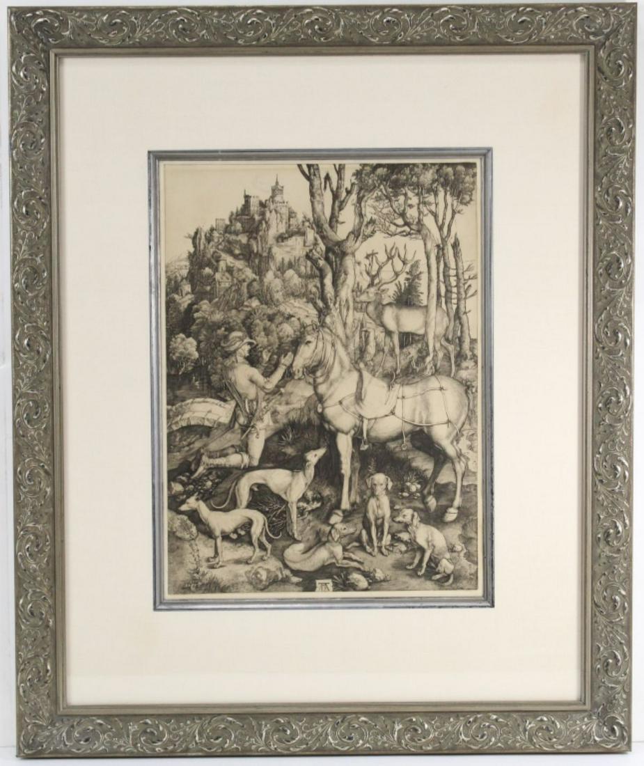 Framed Albrecht Durer "St. Eustace" Engraving (1 of 13)