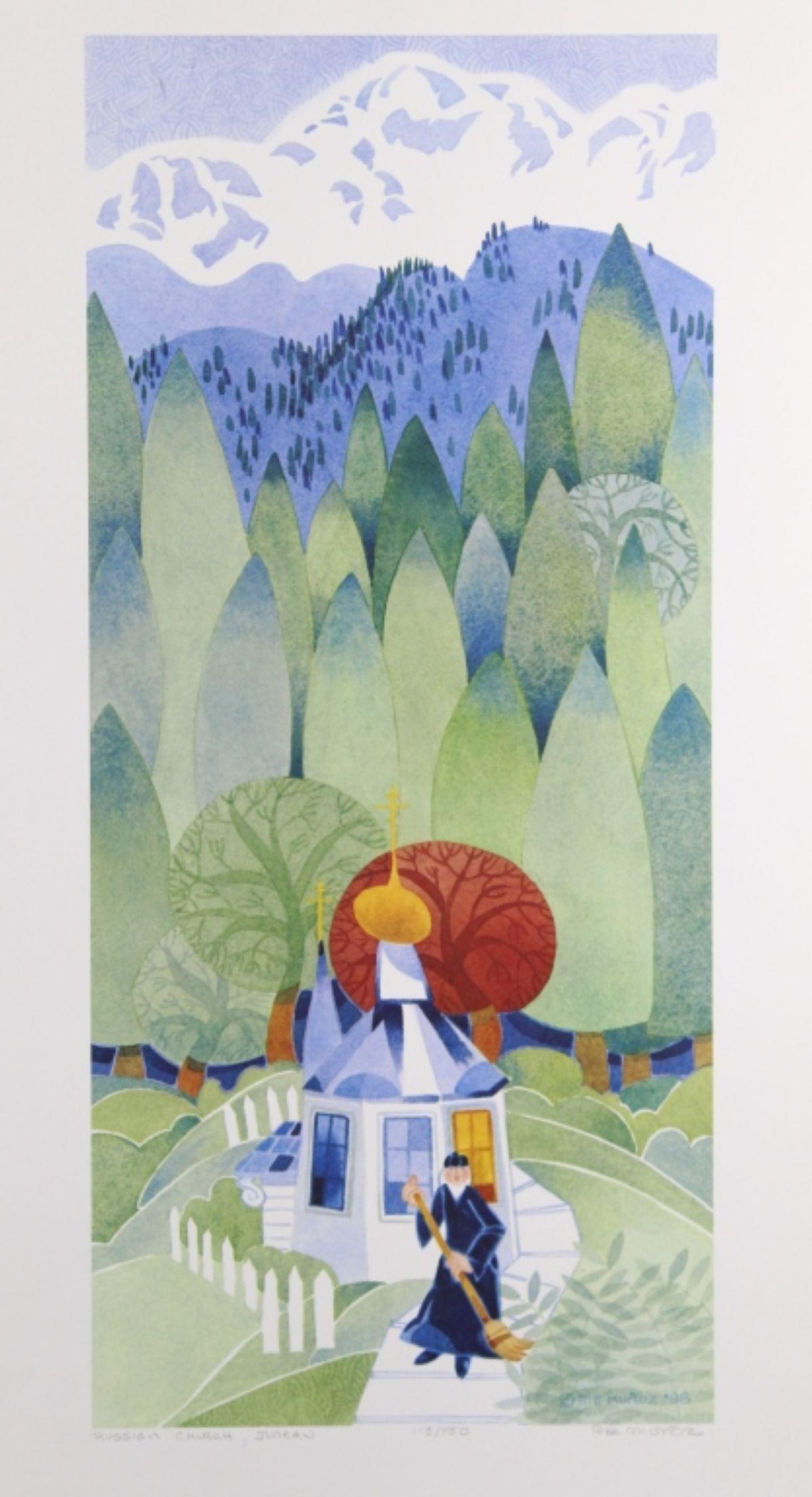 Rie Munoz Signed Litho "Russian Church Juneau" (1 of 5)