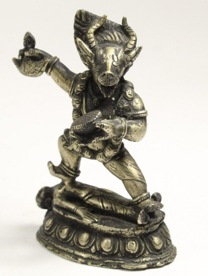 Tibetan Small Bronze Yama Figure Prostrate Body (1 of 6)