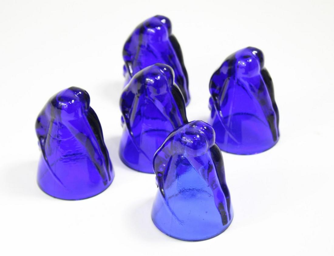 Art Deco Cobalt Blue Bottoms Up Shot Glasses (1 of 5)