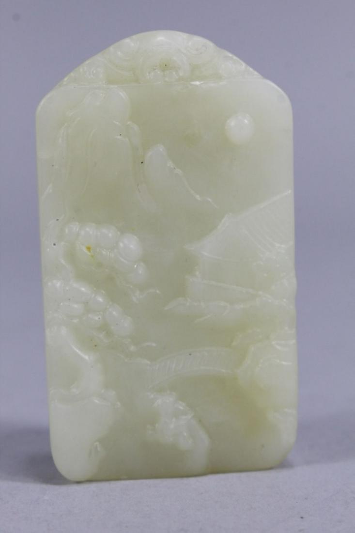 Chinese Hardstone Pendant Mountain Village Scene (1 of 5)