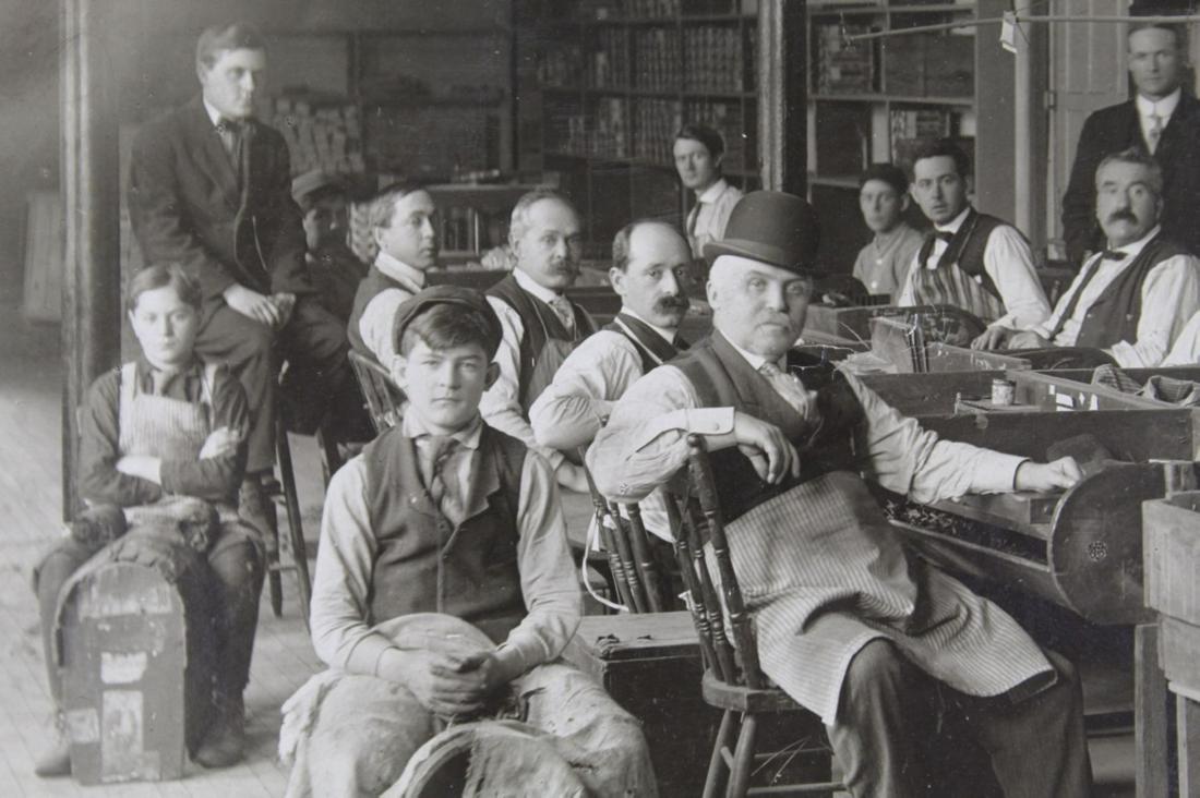 Cabinet Photograph Cigar Factory w Workers