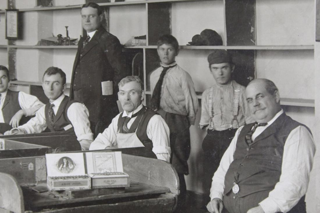 Cabinet Photograph Cigar Factory w Workers