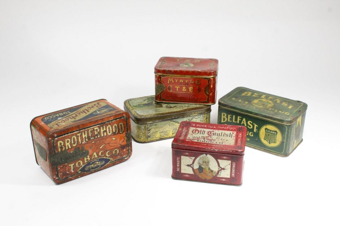 Lot of 5 Large Tobacco Tins (1 of 6)