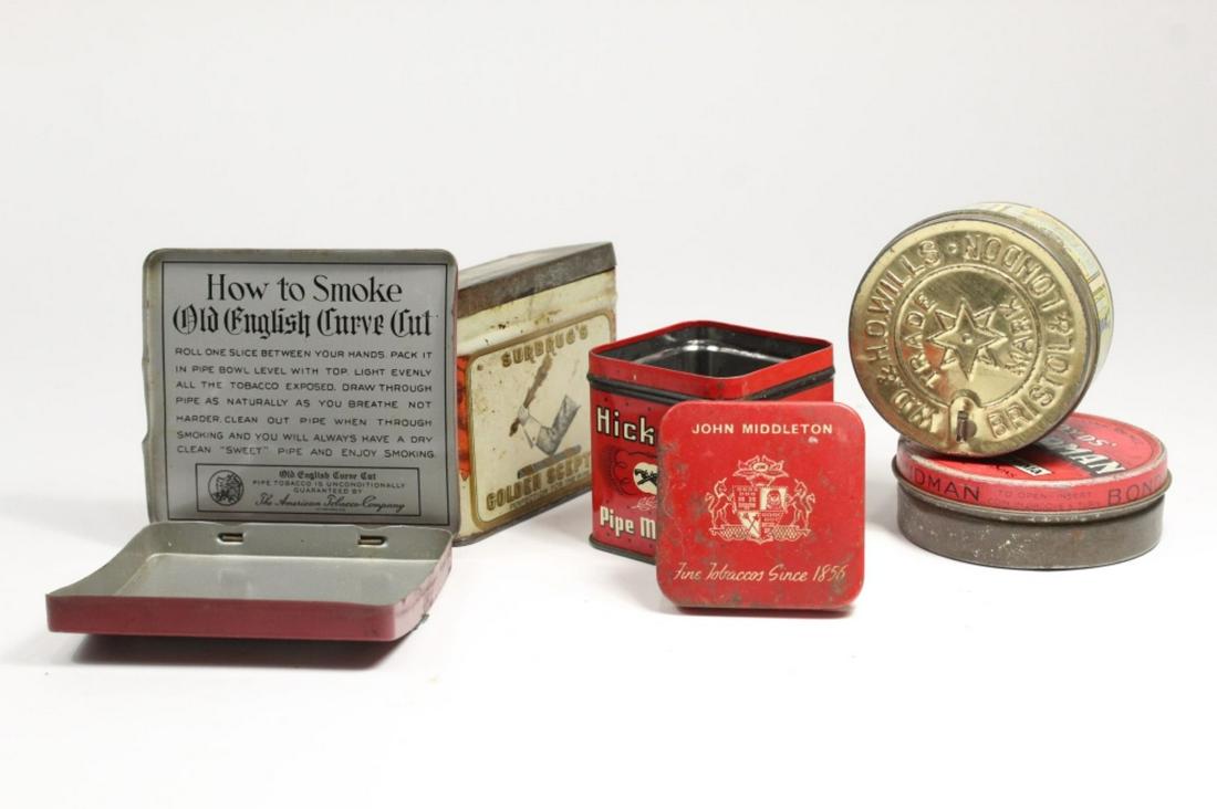 Lot of 5 Vintage Tin Tobacco Containers (1 of 5)
