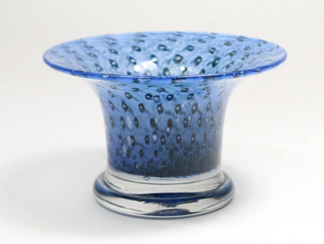 Kosta Boda CIRRUS Vase Bowl by Bertil Vallien: Hand engraved "Boda B Vallion 57531" to bottom. Excellent condition. 3" H x 5" dia approx.