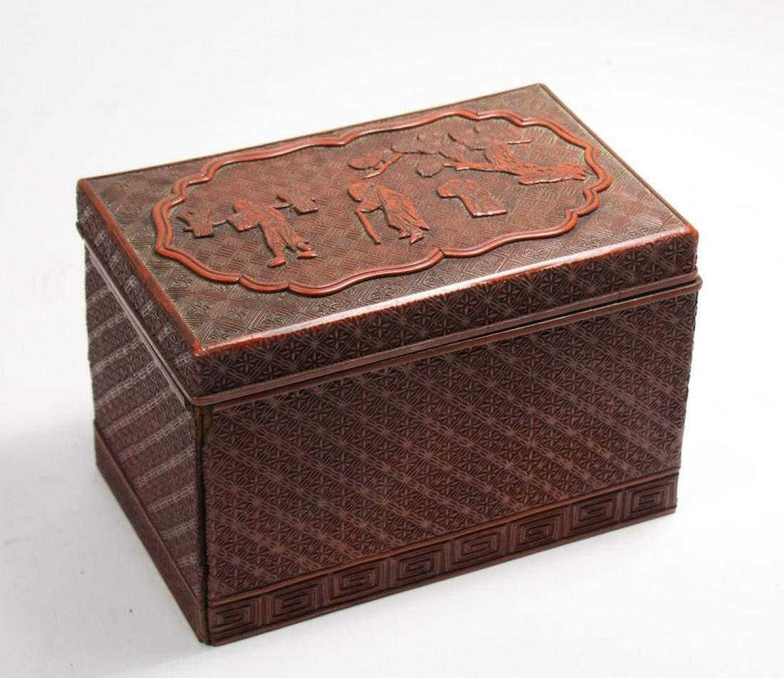 Chinese Antique Cinnabar Covered Box (1 of 9)