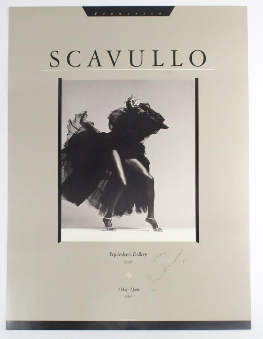 Francesco Scavullo Signed Poster: Francesco Scavullo Exhibition Poster featuring an image of singer Grace Jones marking the Equivalents Gallery Show in Seattle 1985. Signed by the artist. 24" x18"