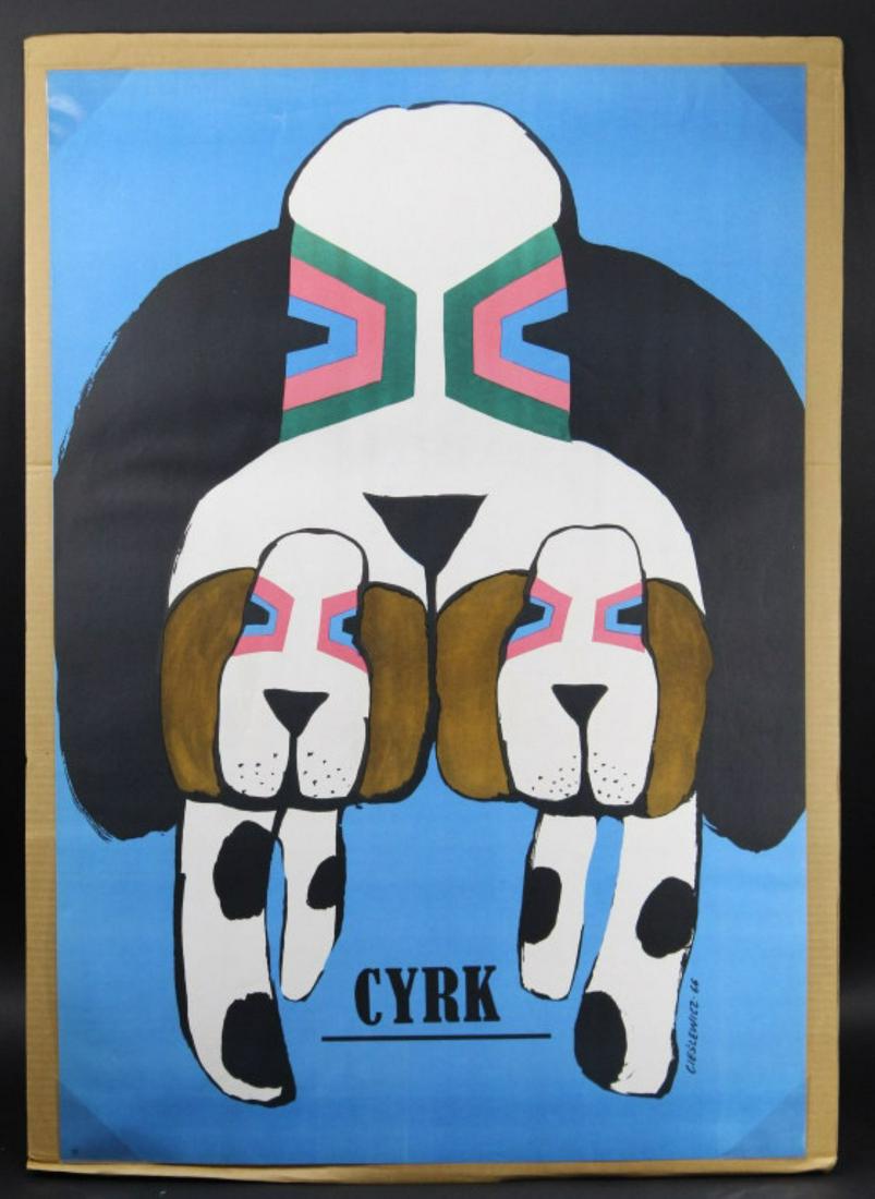 Roman Cieslewicz 1966 Poster 3 Basset Hounds (1 of 7)