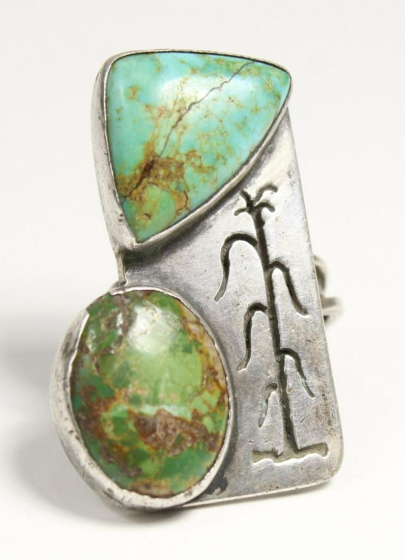 Vintage Navajo Silver & Turquoise Ring (1 of 4)